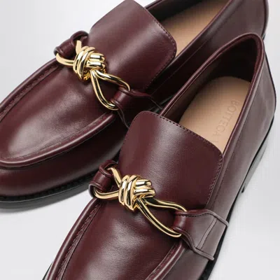 Bottega Veneta Barolo Brown Leather Astair Metallic Knot Loafer In Brown