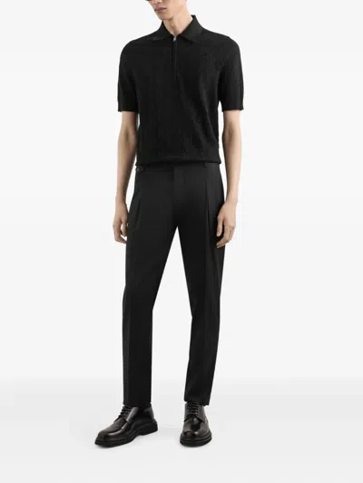 Dolce & Gabbana Silk Polo Shirt In Black