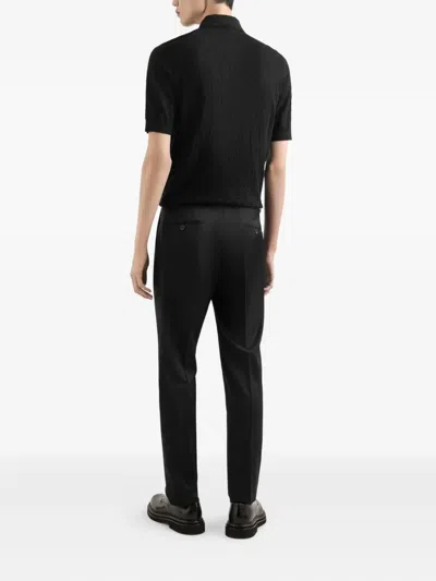 Dolce & Gabbana Silk Polo Shirt In Black