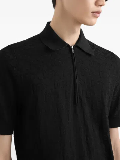 Dolce & Gabbana Silk Polo Shirt In Black
