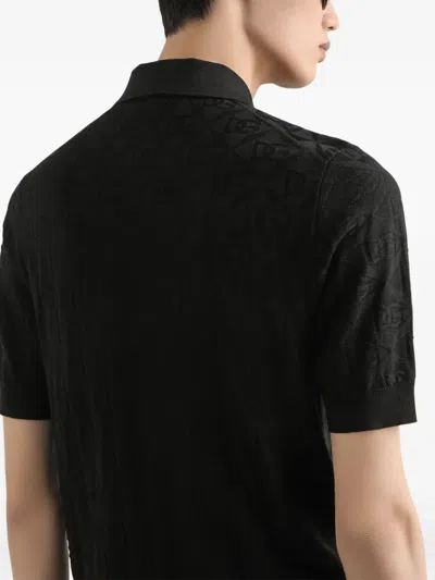 Dolce & Gabbana Silk Polo Shirt In Black