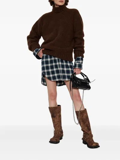 Dsquared2 Dsquared Brown Stretch Alpaca Blend Sweater In Brown