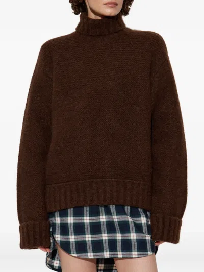 Dsquared2 Dsquared Brown Stretch Alpaca Blend Sweater In Brown