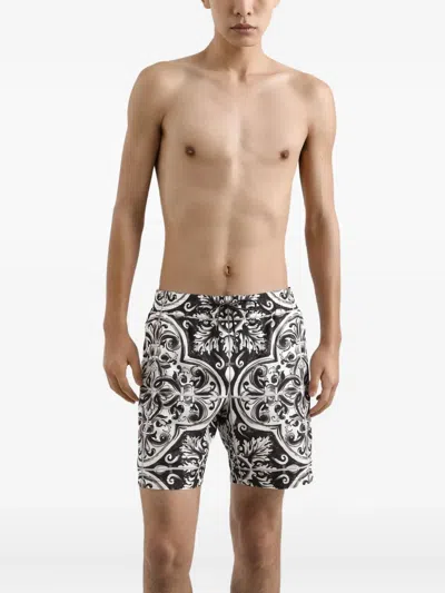 Dolce & Gabbana Printed Bermuda Style Shorts With Elastic Waist
