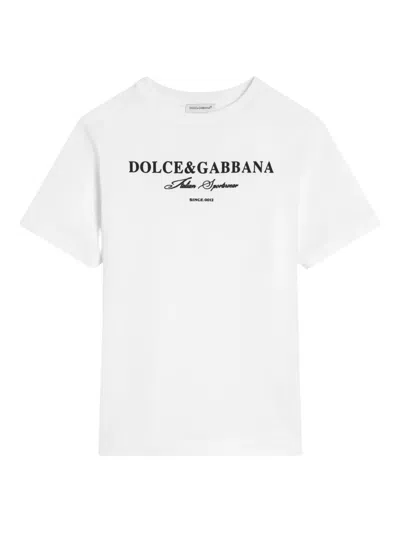 Dolce & Gabbana Short-sleeved Jersey T-shirt With Dolce&gabbana Print
