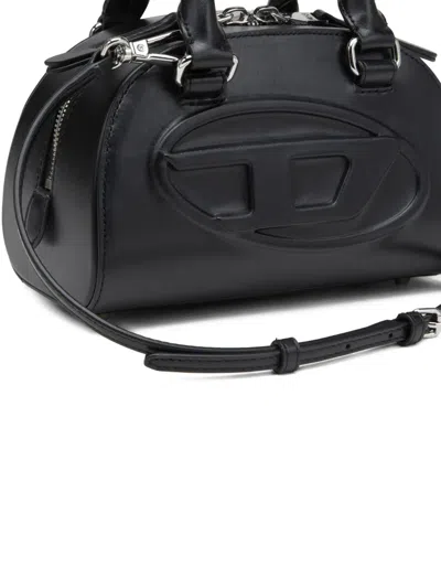Diesel 1dr Dome-leather Bowling Bag In Black