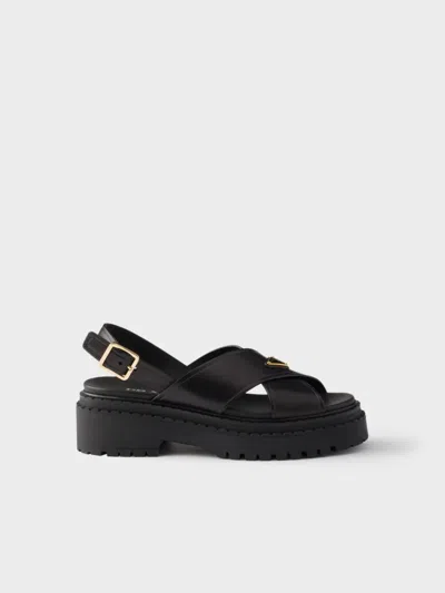 Prada Black Rubber Sandals
