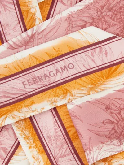 Ferragamo Mini Silk Bandeau With Gravure-print In Multi