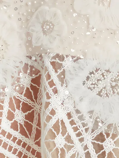 Tadashi Shoji Cfe25400m Short Long Sleeve Fitted Lace Cocktail Dress In White