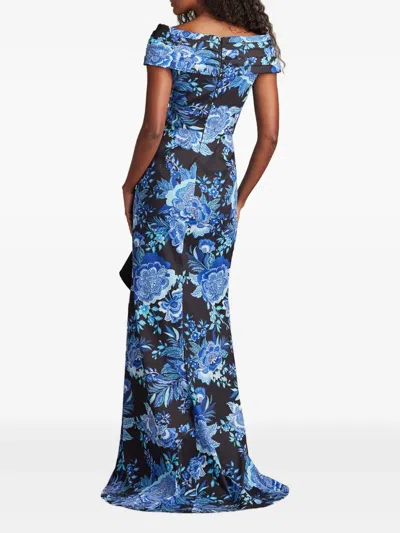 Tadashi Shoji Cii25478l Formal Long Floral Slit Ruffle Dress