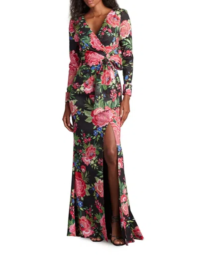 Tadashi Shoji Cii24469l Long Printed Formal Floral Dress