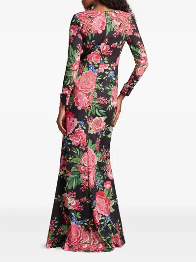 Tadashi Shoji Cii24469l Long Printed Formal Floral Dress