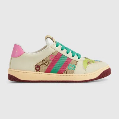 Gucci Screener Trainer In Gg Fabric And Multicolour Details In Multi