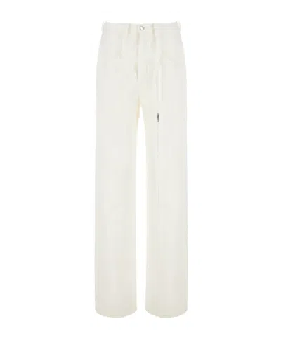 Ann Demeulemeester Ona 5 Pockets Slim Fit Flared Trousers In White