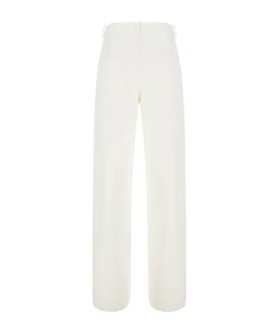 Ann Demeulemeester Ona 5 Pockets Slim Fit Flared Trousers In White