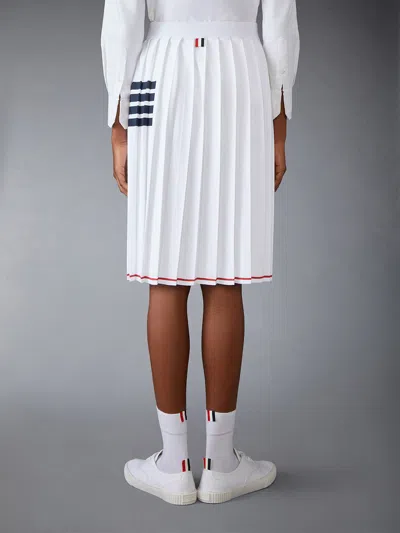 Thom Browne 4-bar Pleated Hector Skirt In White