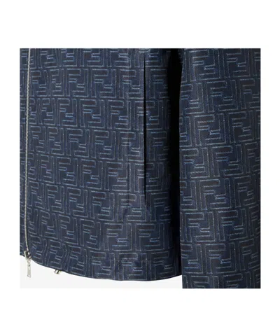 Fendi K-way Reversibile In Poliestere Stampato  Uomo In Blue