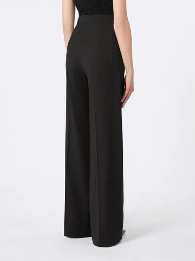 Max Mara Wide-leg Black Trousers In Compact Cady