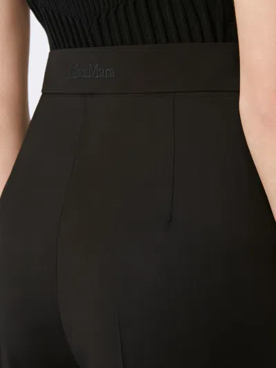 Max Mara Wide-leg Black Trousers In Compact Cady