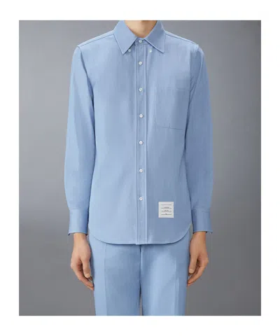 Thom Browne Light Blue Cotton Button-down Shirt