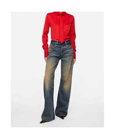 Acne Studios 2023 Rocka Low Waist Wide Jeans In Blue