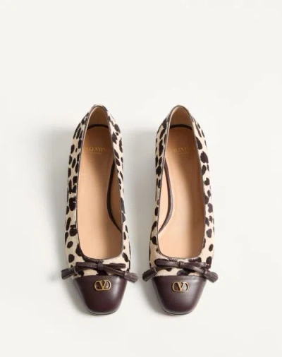 Valentino Garavani Ballerina Leather-trimmed Leopard-print Calf Hair Flats In Multi
