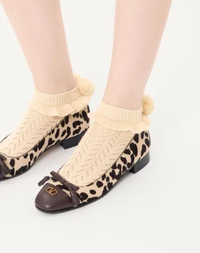 Valentino Garavani Ballerina Leather-trimmed Leopard-print Calf Hair Flats In Multi