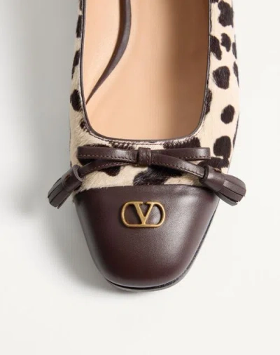Valentino Garavani Ballerina Leather-trimmed Leopard-print Calf Hair Flats In Multi