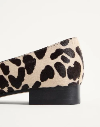 Valentino Garavani Ballerina Leather-trimmed Leopard-print Calf Hair Flats In Multi