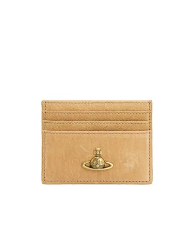 Vivienne Westwood Flat Card Holder In Brown