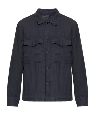Rag & Bone Angus Linen Shirt Jacket In Black