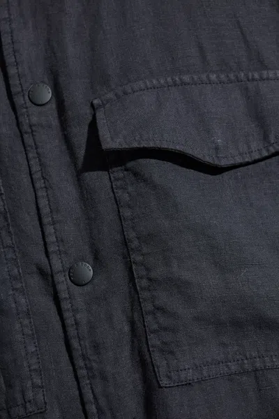 Rag & Bone Angus Linen Shirt Jacket In Black