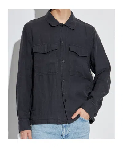 Rag & Bone Angus Linen Shirt Jacket In Black
