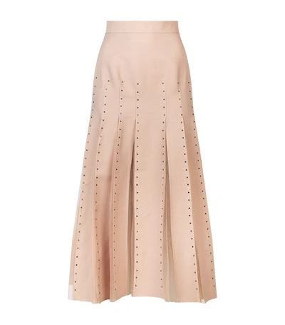Shop Valentino Embellished Pleated Skirt