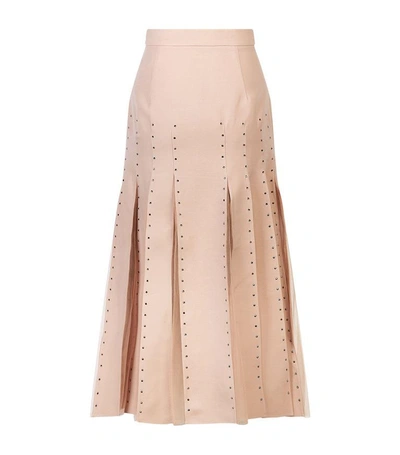 Shop Valentino Embellished Pleated Skirt