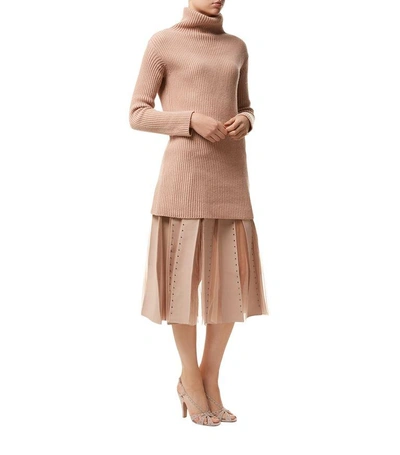 Shop Valentino Embellished Pleated Skirt