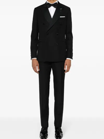 Lardini Double-breasted Wool-blend Suit