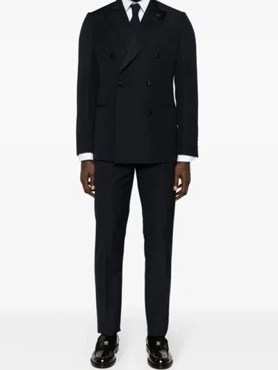 Lardini Double-breasted Wool-blend Suit
