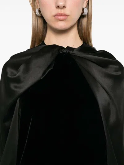 Max Mara Velour Zarella Dress With Satin Balloon Sleeves