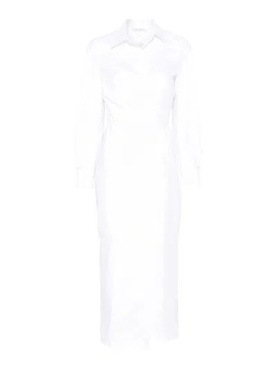 Max Mara Waist Belted French Cuffs Long Sleeve Midi Dress