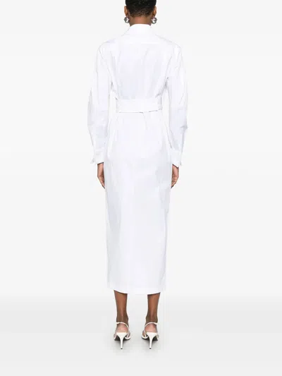 Max Mara Waist Belted French Cuffs Long Sleeve Midi Dress