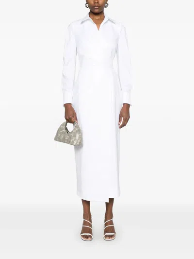 Max Mara Waist Belted French Cuffs Long Sleeve Midi Dress