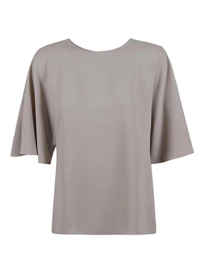 P.a.r.o.s.h . Flowing Sleeve Top With Keyhole Back Detail In Gray
