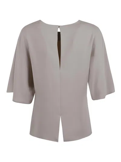 P.a.r.o.s.h . Flowing Sleeve Top With Keyhole Back Detail In Gray