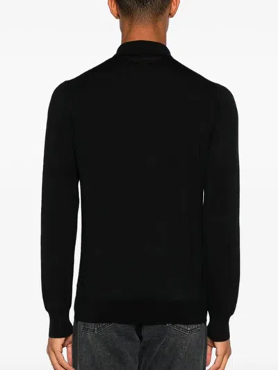 Lardini Black Long-sleeved Sweater In Black