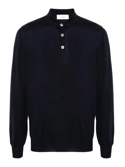 Lardini Black Long-sleeved Sweater In Black