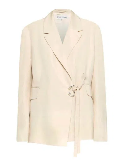 Jw Anderson J. W. Anderson Viscose And Silk Blend White Jacket