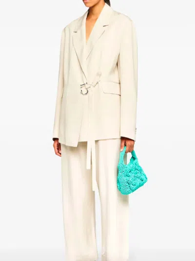 Jw Anderson J. W. Anderson Viscose And Silk Blend White Jacket