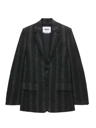 Msgm Striped Single-breasted Blazer