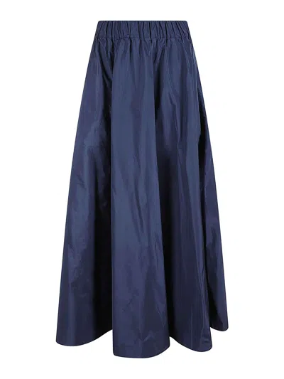 P.a.r.o.s.h . Flowing Black Maxi Skirt With Elastic Waistband And Versatile Silhouette In Black